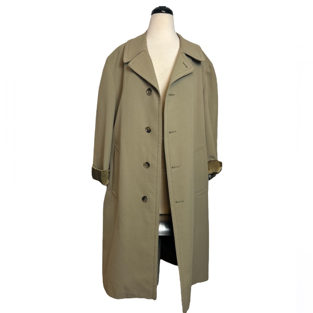 Vintage London Fog Oversized Beltless Trench Coat size 42 Long